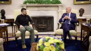 ПРЕЗИДЕНТ УКРАЇНИ ВОЛОДИМИР ЗЕЛЕНСЬКИЙ І ПРЕЗИДЕНТ США ДЖО БАЙДЕН