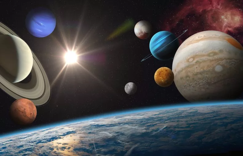 Stock illustration of all the solar system's planets. Mars, Venus, Jupiter, Saturn, Uranus and Neptune will be visible all at once this month. ISTOCK / GETTY IMAGES PLUS