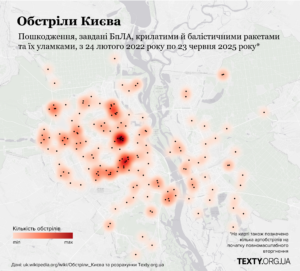 Де і коли в Києві прилітає найбільше